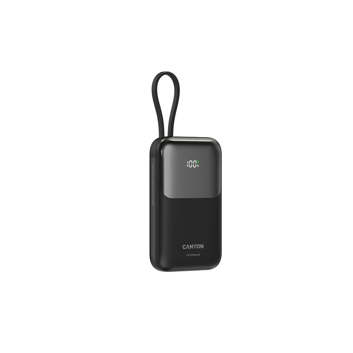 Canyon Power Bank PB-101, 10000mAh PD22.5W built-in cable, black