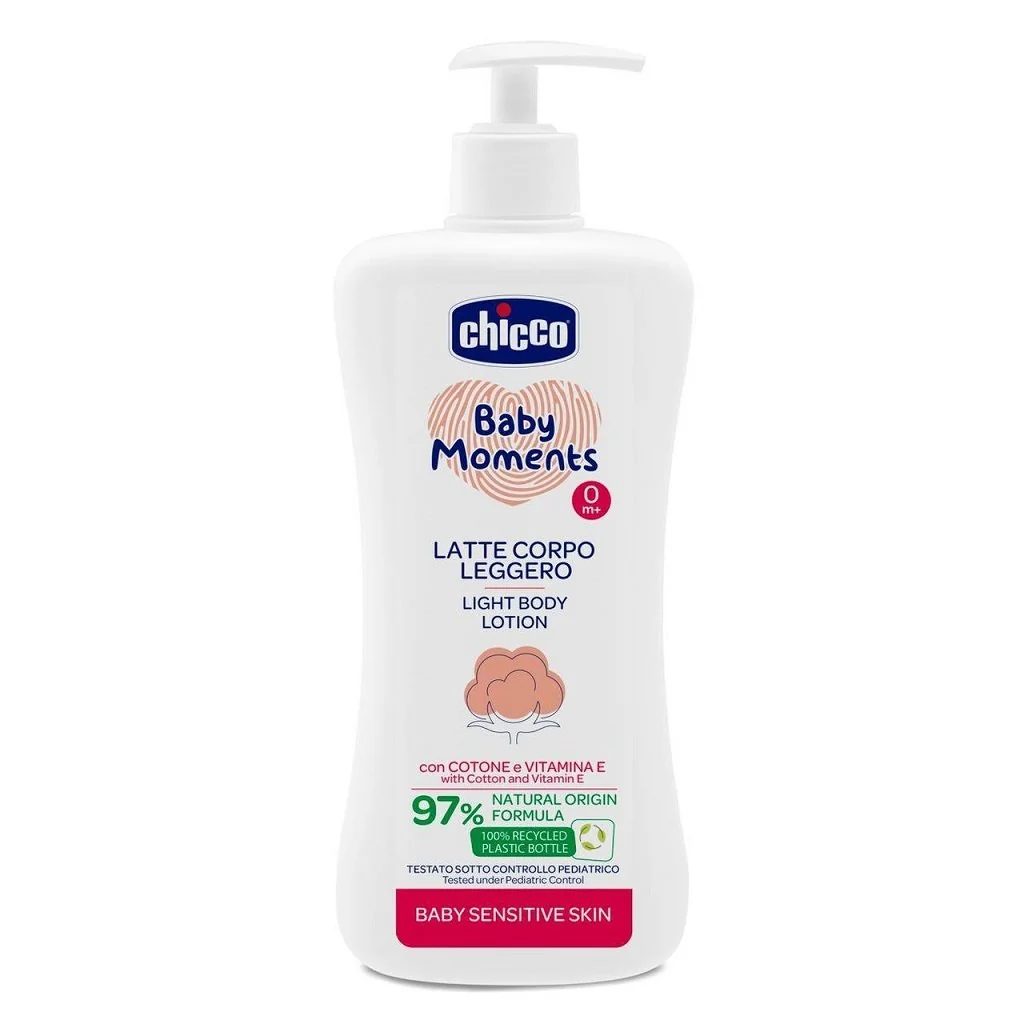 Chicco Mléko jemné tělové s dávkovačem Baby Moments Sensitive 500 ml