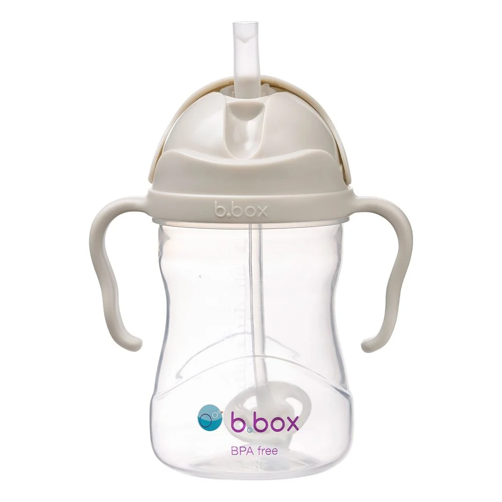 B.BOX Hrneček s brčkem - béžový 240 ml