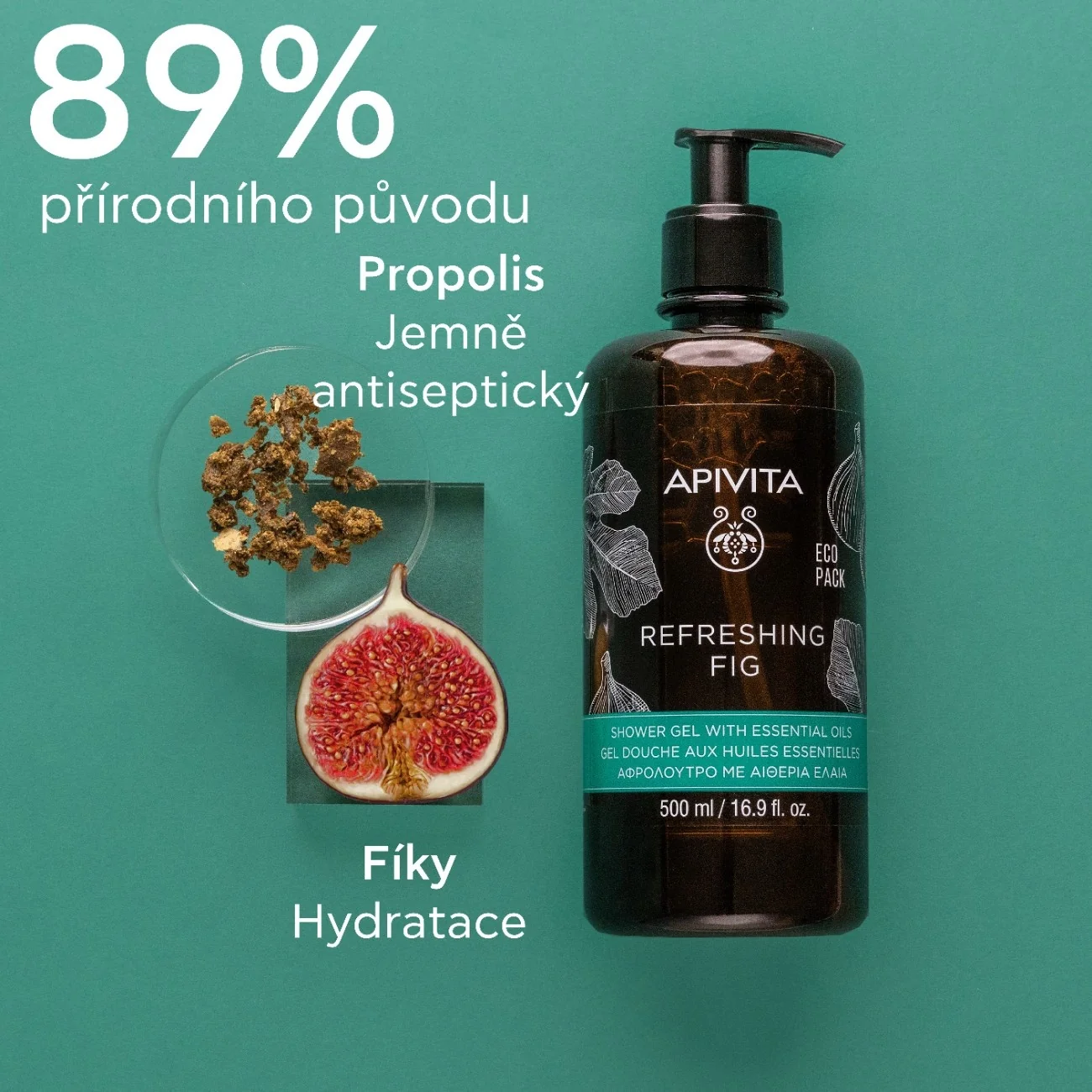APIVITA Refreshing Fig sprchový gel s esenciálními oleji 500 ml