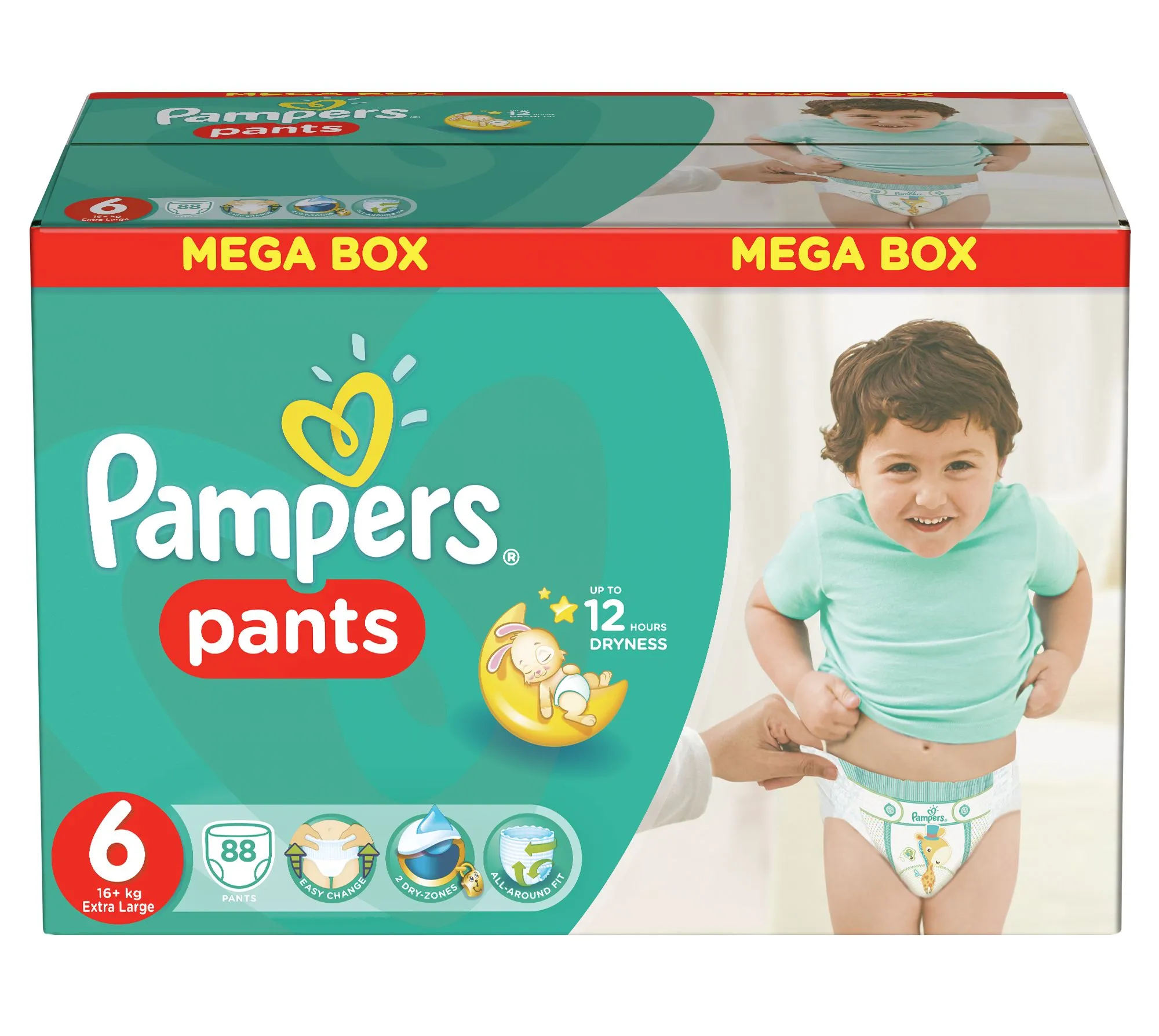 Pampers Pants plenkové kalhotky velikost 6 Extra Large 88 ks