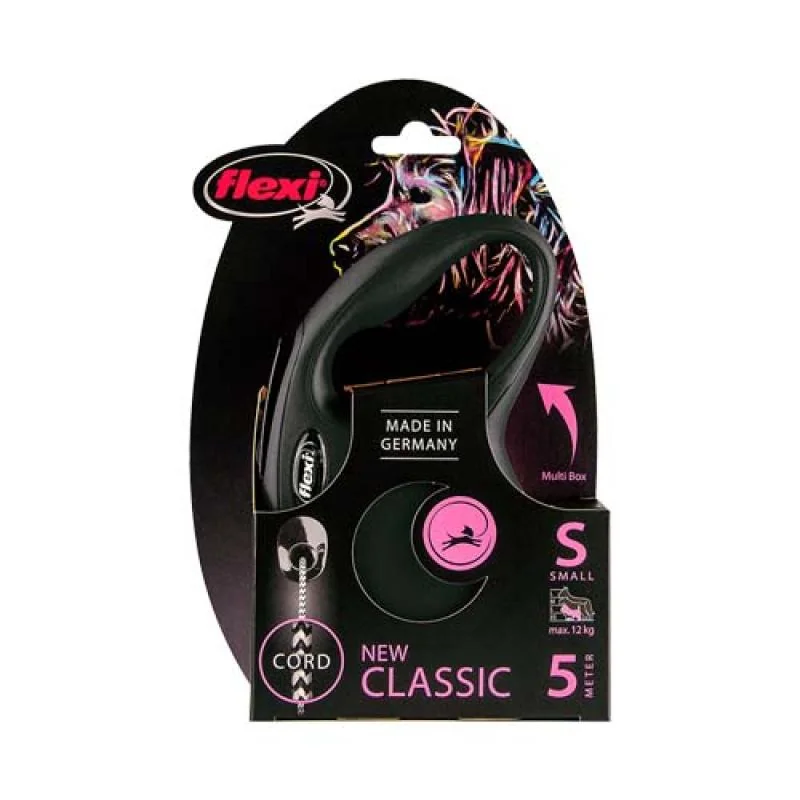 Flexi New Classic lanko S 5m do 12kg černé