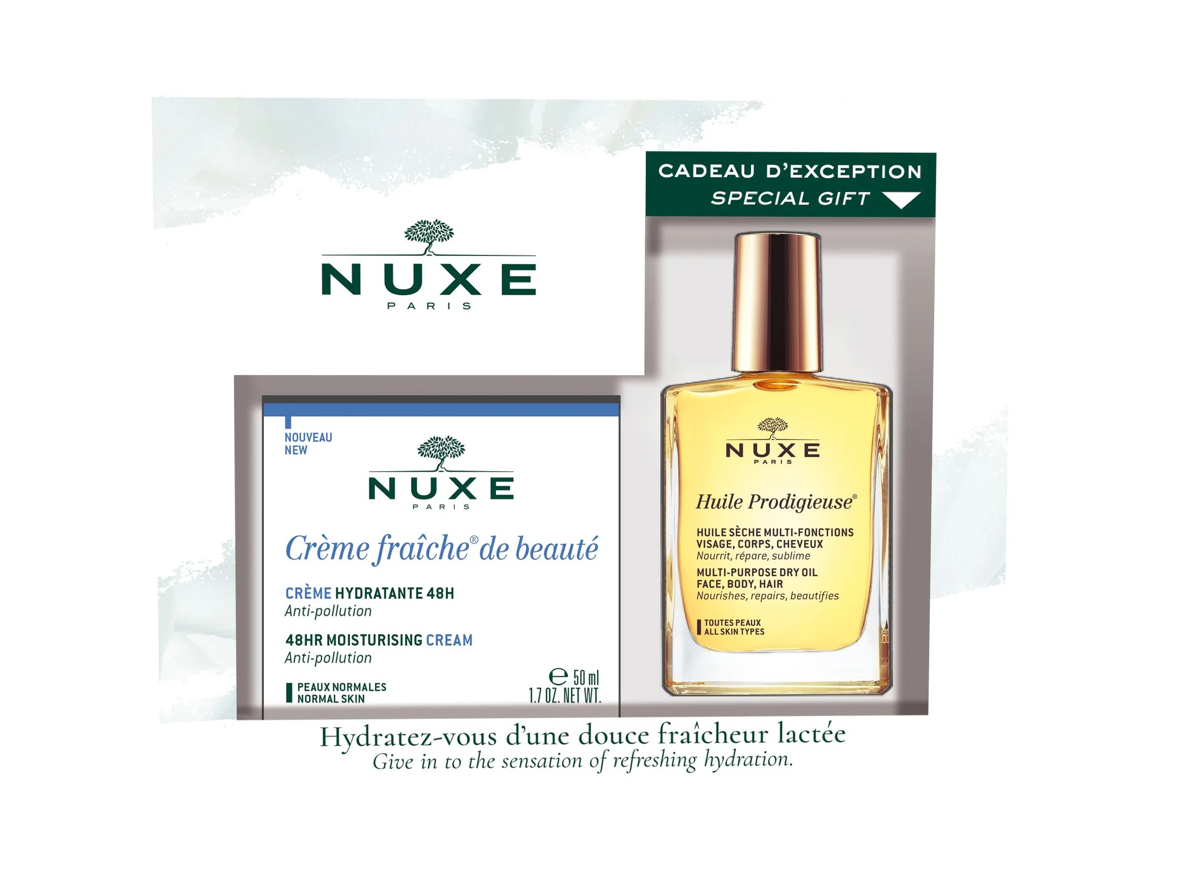 Nuxe Crème Fraîche de Beauté Normal Set Denní krém pro normální pleť 50 ml + Zázračný olej 30 ml