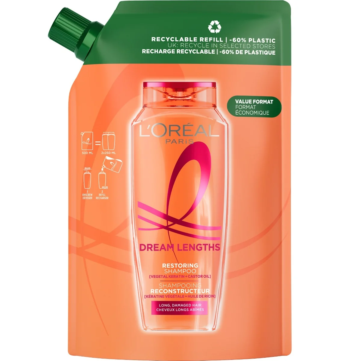 Loréal Paris Elseve Dream Long náhradní náplň do šamponu 500 ml