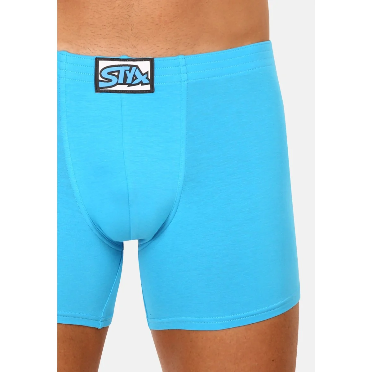 Styx Pánské boxerky long klasická guma světle modré (F1169) M