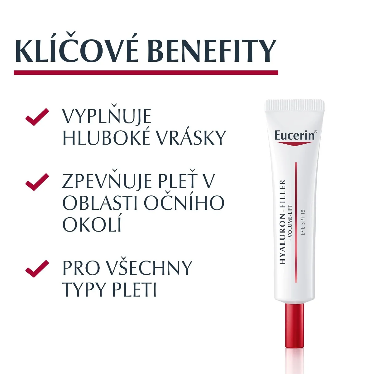 Eucerin Hyaluron-Filler + Volume-Lift oční krém proti vráskám 15 ml