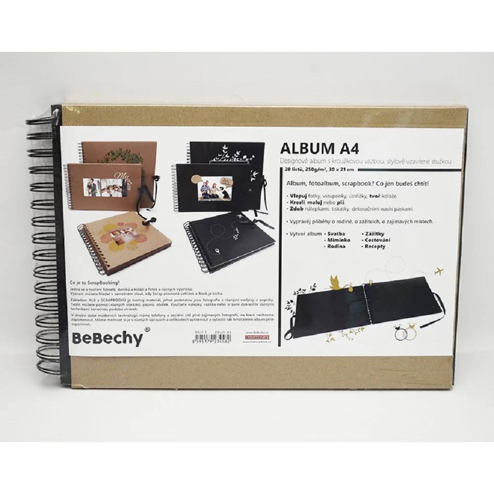 Baloušek Scrapbook A4, 30 × 21 cm, černý