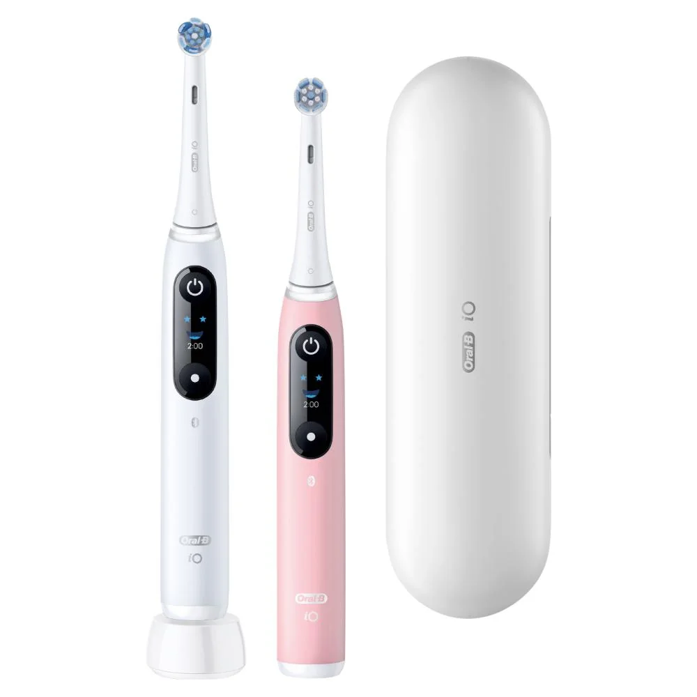 Oral-B iO Series 6 s cestovním pouzdrem elektrické zubní kartáčky bílý a růžový