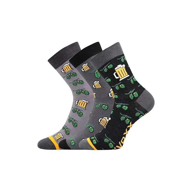 VoXX 3PACK pánské ponožky vícebarevné (Pivo-mix3) M 