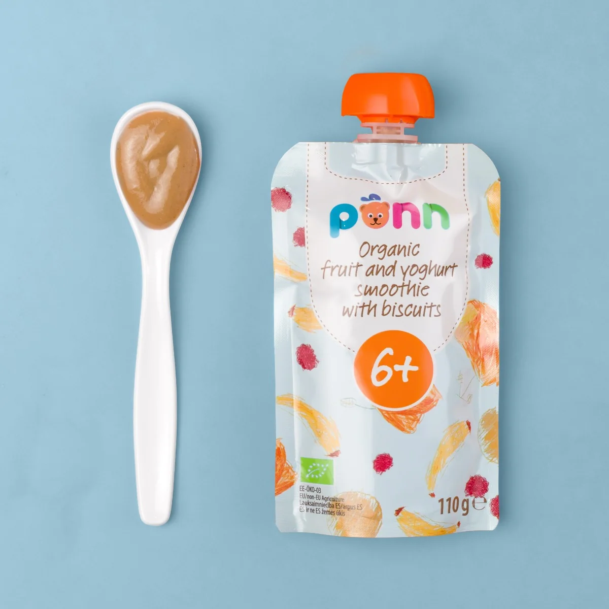 SALVEST Põnn BIO Ovocné smoothie s jogurtem a sušenkami 110 g
