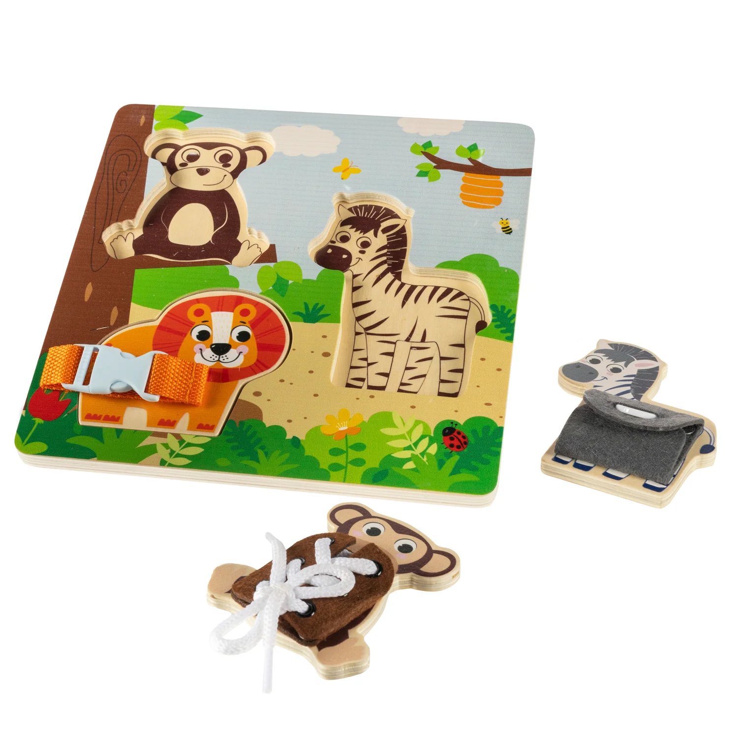 Zopa Dřevěné montessori puzzle, Wood, Hnědá