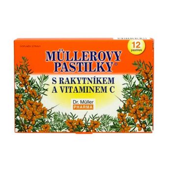 Dr.Müller Müllerovy pastilky s rakytníkem a vitaminem C 12 pastilek 