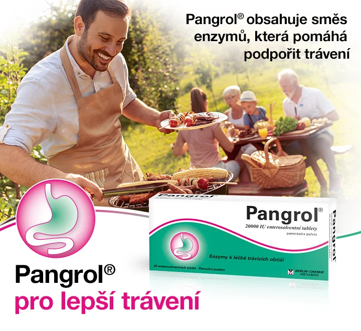 Pangrol pro lepší trávení. Obsahuje směs enzymů, která pomáhá podpořit trávení. Pangrol pro lepší trávení. Obsahuje směs enzymů, která pomáhá podpořit trávení.