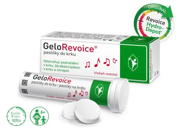 GeloRevoice Třešeň - mentol pastilky do krku 10 ks