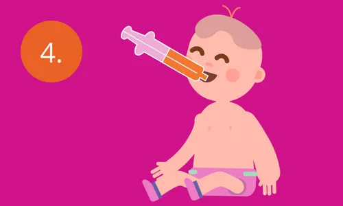 Brufen.  4. Give the contents of the syringe directly into the child's mouth or on a teaspoon.