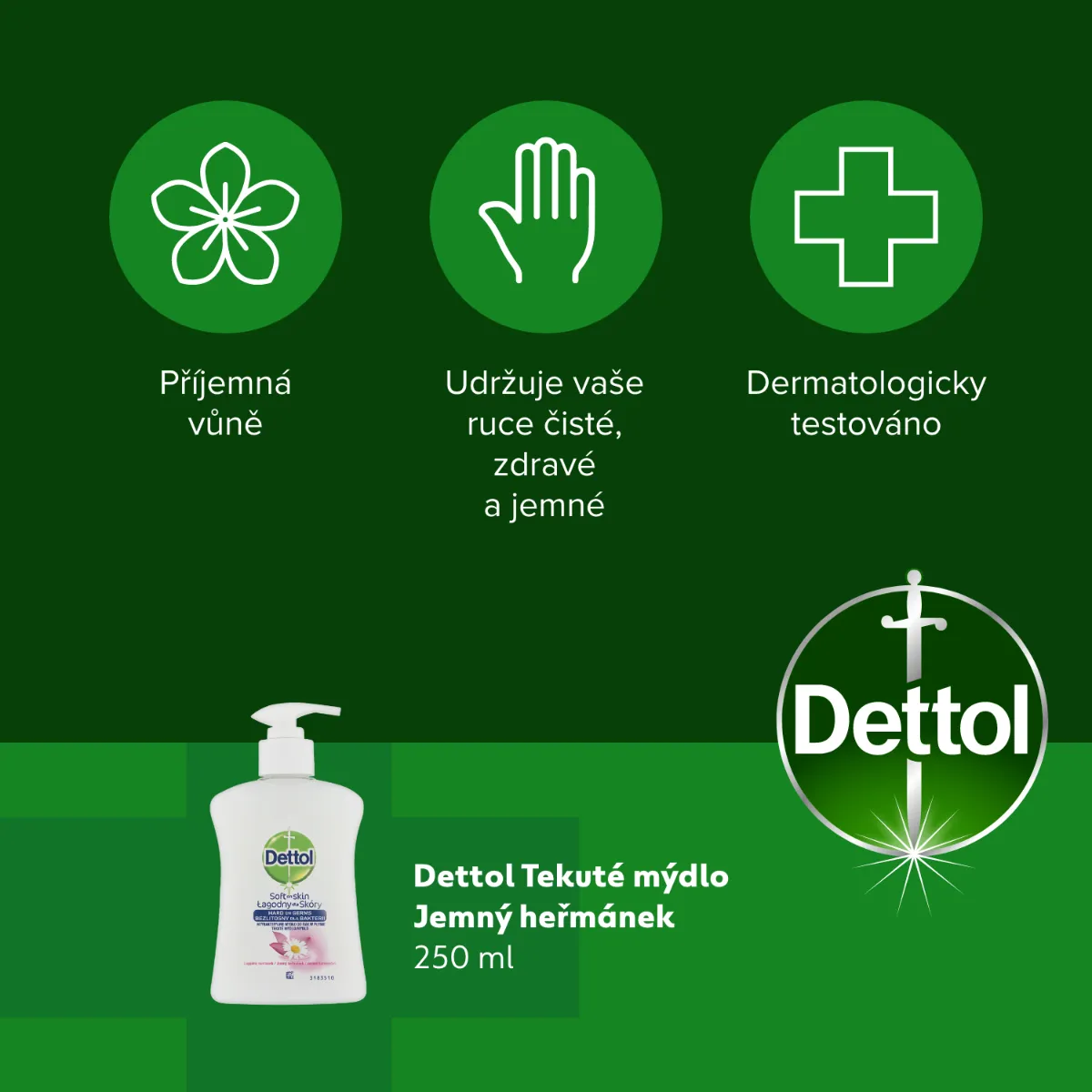 Dettol Tekuté mýdlo Jemný heřmánek 250 ml