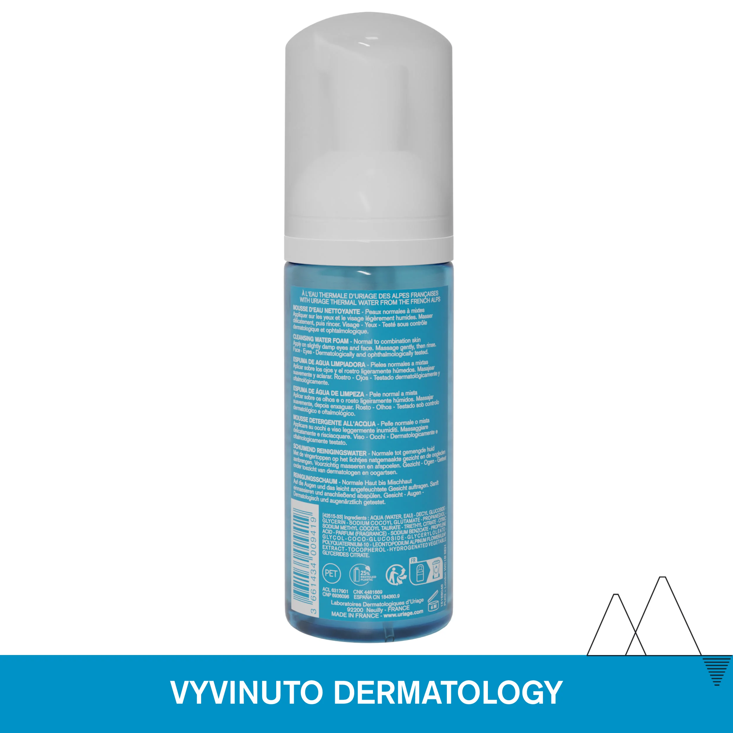 Uriage Micelární odličovací pěna na oči a obličej 150 ml