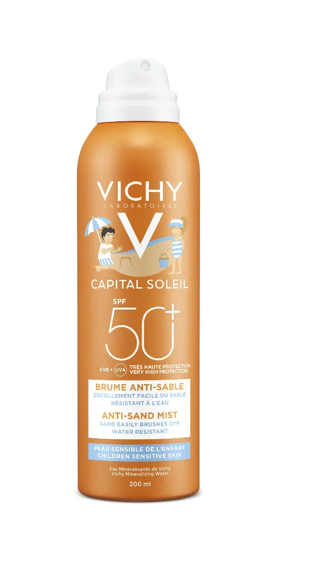 Vichy Capital Soleil SPF50+ jemný sprej pro děti odpuzující písek 200 ml