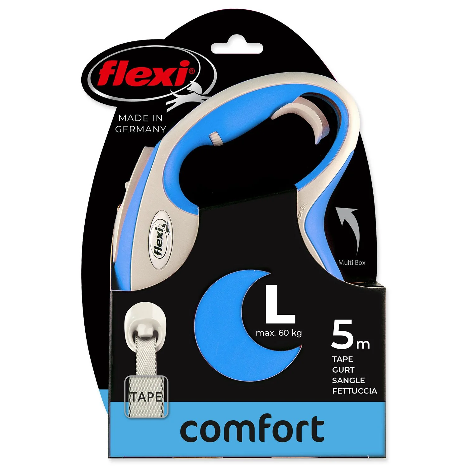 Flexi Vodítko New Comfort páska L modré 5m