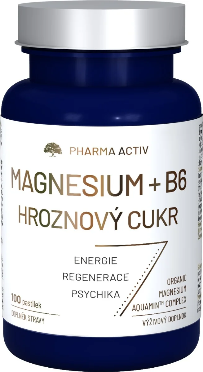 Pharma Activ Magnesium + B6 hroznový cukr 100 pastilek
