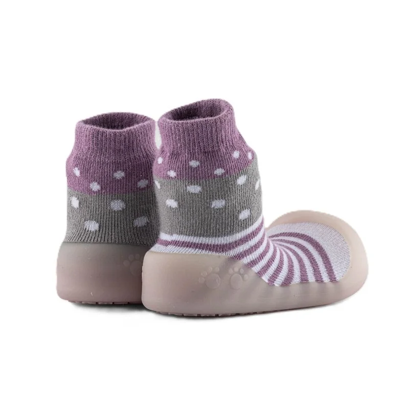 Chameleon ponožkové botičky Lilac Polka vel. 115