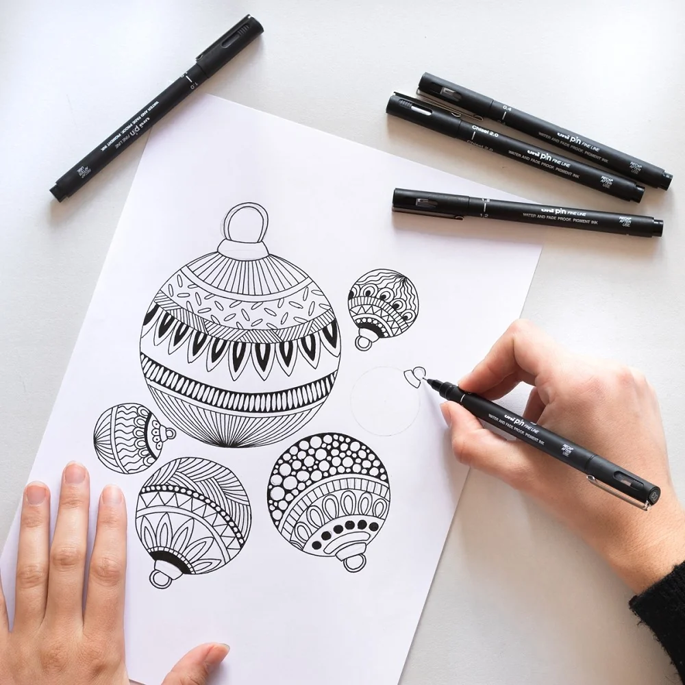 UNI PIN Drawing - Tatto Art, sada linerů černá - 5 ks