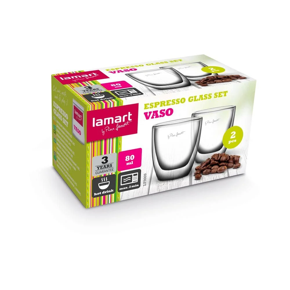 LAMART LT9009 Vaso sklenice espresso 80 ml 2 ks