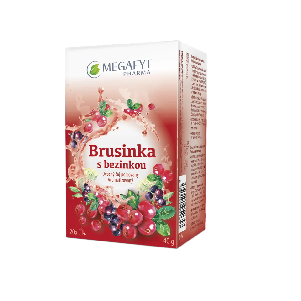 Megafyt Brusinka s bezinkou porcovaný čaj 20x2 g