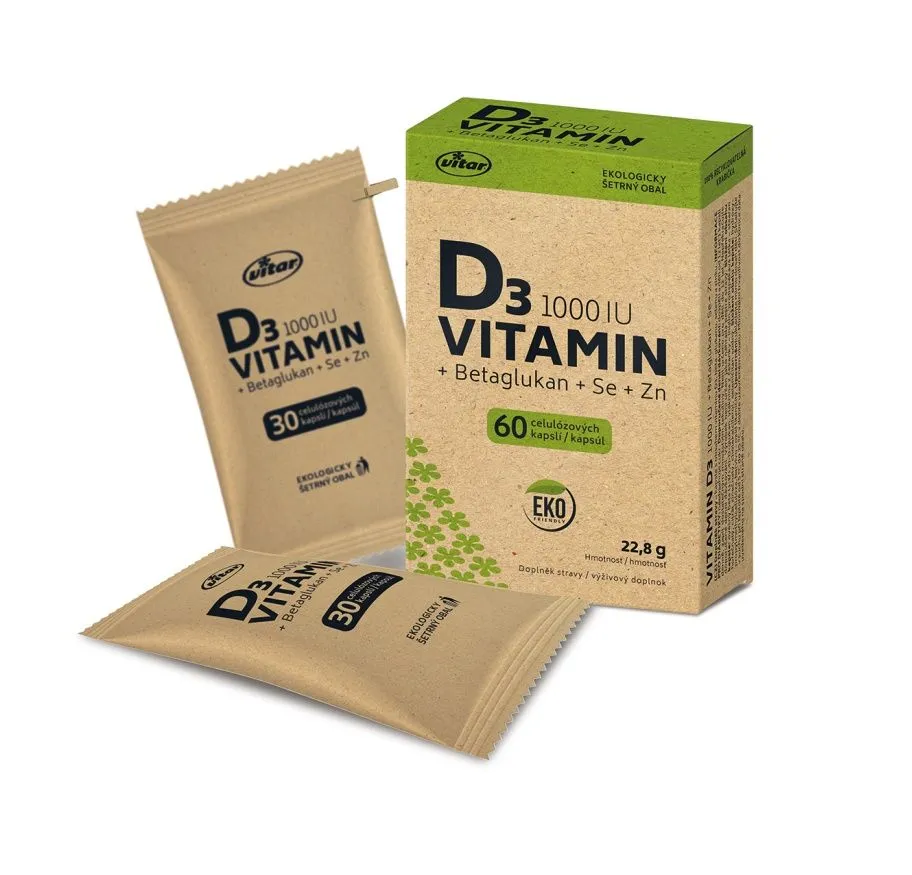 Vitar Vitamin D3 1000 IU + betaglukan EKO 60 kapslí