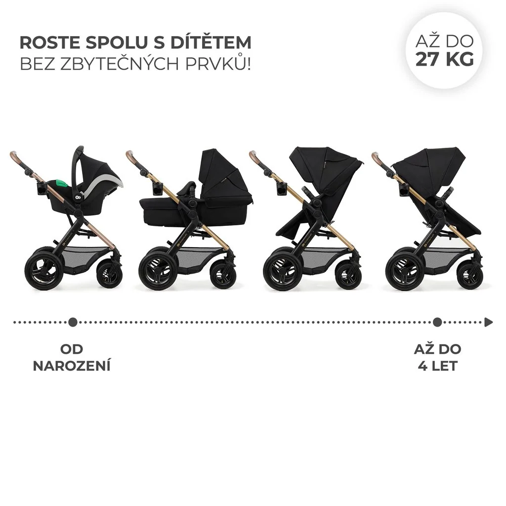 Kinderkraft Kočárek kombinovaný Moov 2 Air 3v1 Pure Black