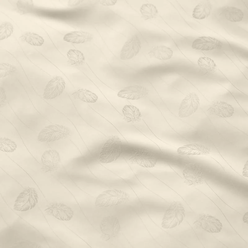 SCANquilt povlečení EXCLUSIVE TENCEL PLUS peříčka béžová 140 x 200/70 x 90 cm