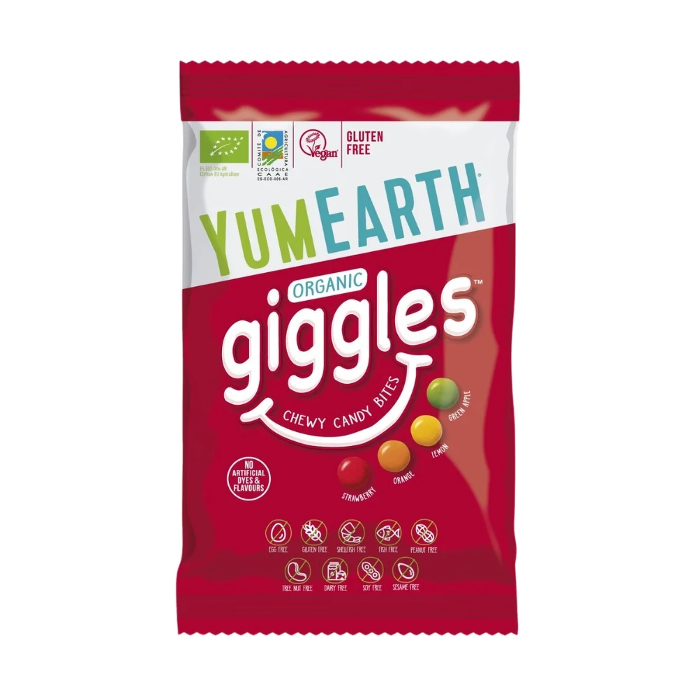 YumEarth BIO Giggles ovocné dražé bonbony 40 g mix příchutí