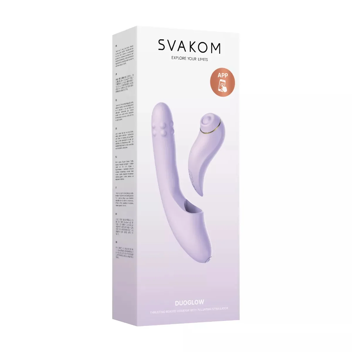 Svakom DuoGlow rotační vibrátor s odnímatelným stimulátorem a aplikací (19,6 cm)