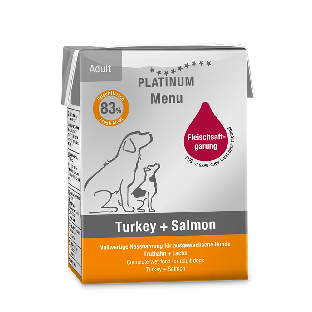 Platinum Menu Turkey + Salmon - Krocan + Losos 375 g 