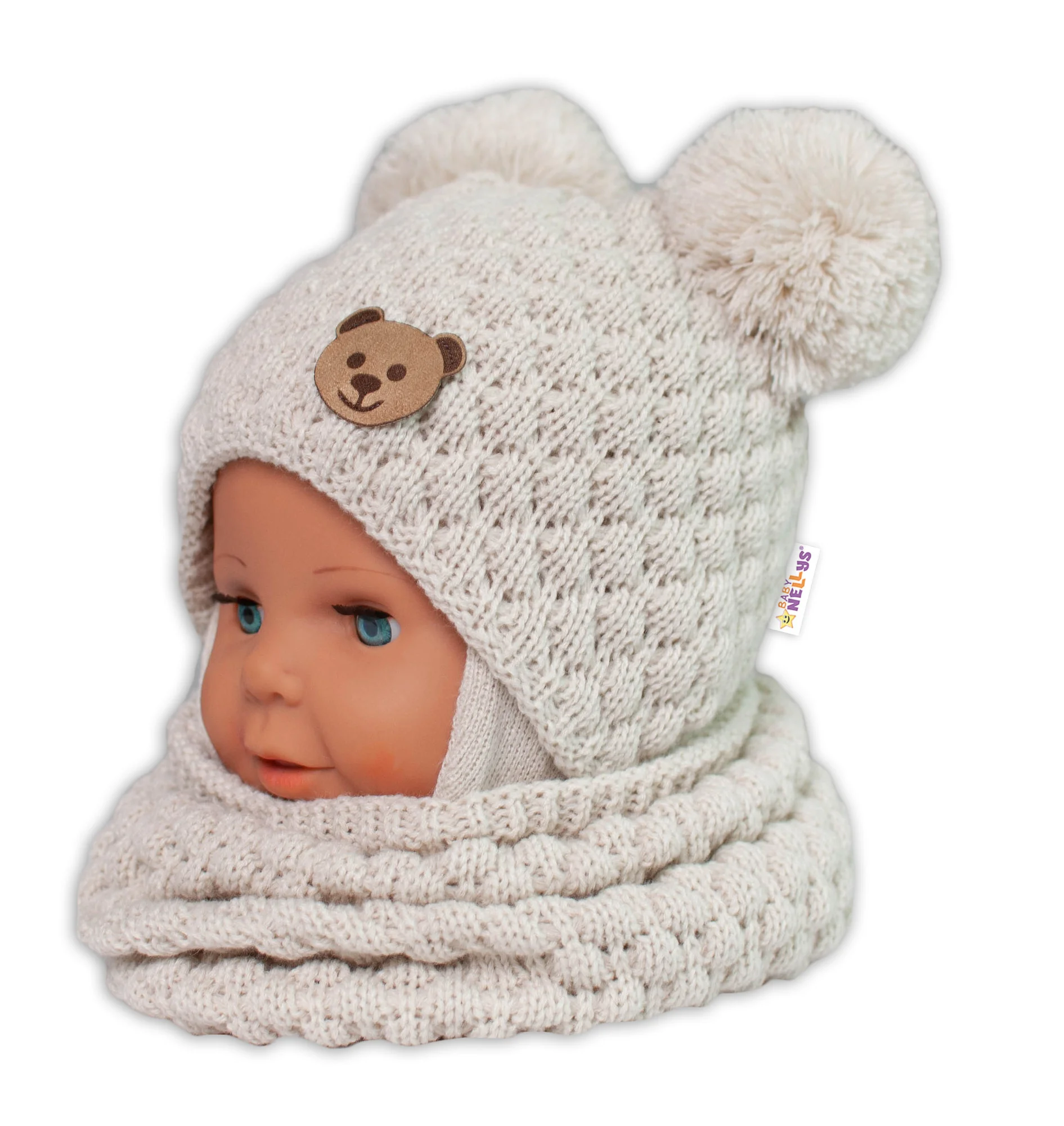 Baby Nellys Pletený nákrčník/komínek  - ecru