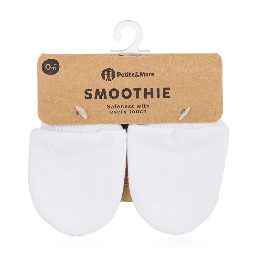Petite&Mars Rukavičky kojenecké 1 pár smoothie infinity white