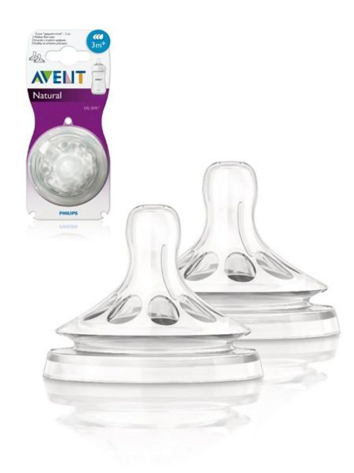Avent NATURAL Dudlík 3 otvory 2 ks od ukončeného 3. měsíce