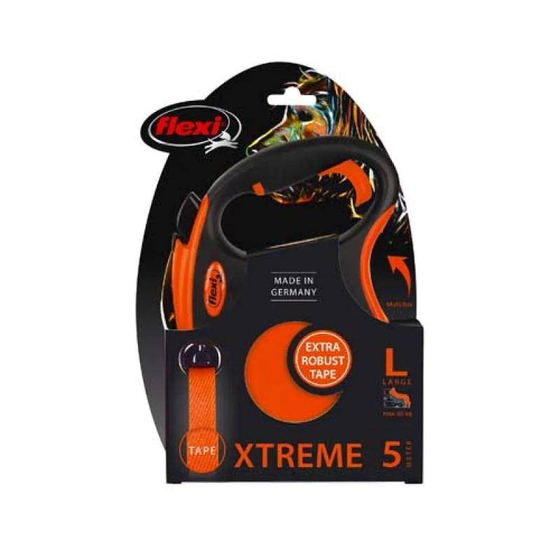 Flexi Vodítko Xtreme páska L oranžové 5m