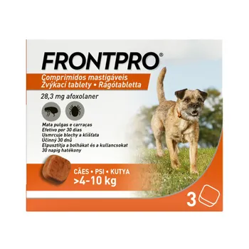 FRONTPRO Žvýkací tablety pro psy 4-10 kg 28,3 mg 3 tablety