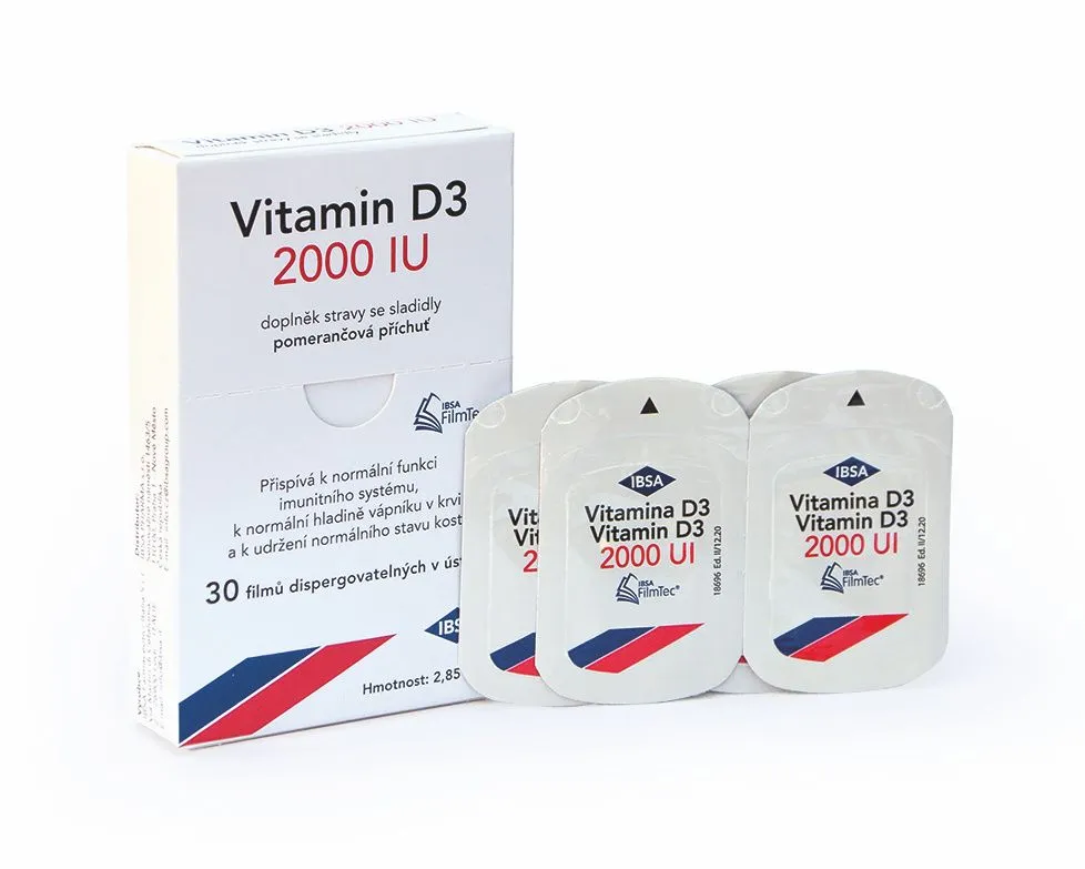IBSA Vitamin D3 2000 IU 30 filmů rozpustných v ústech