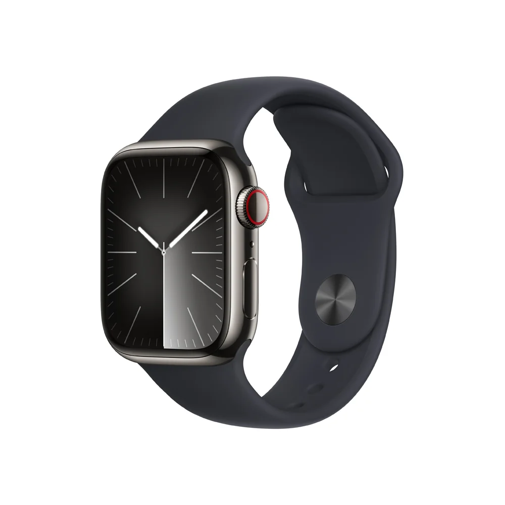 Apple Watch S9 Cellular 41 mm sport band S/M smart hodinky Graphite/Midnight