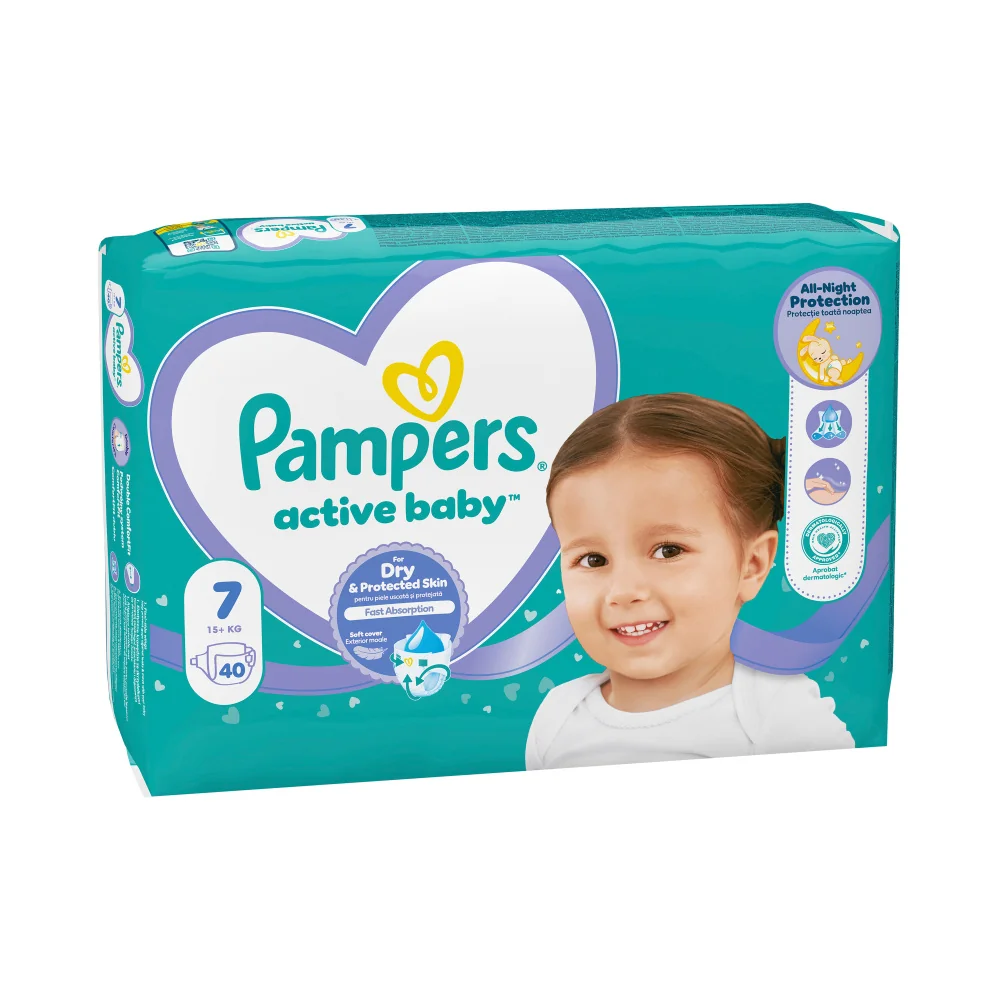 Pampers Active Baby vel. 7 15+ kg dětské pleny 40 ks