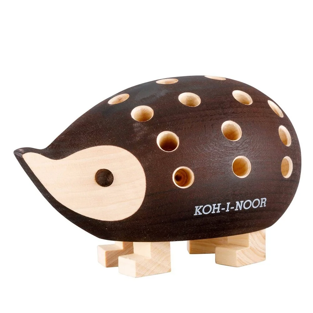 KOH-I-NOOR 9960S - dřevěný ježek s pastelkami hnědý, malý - 24 ks