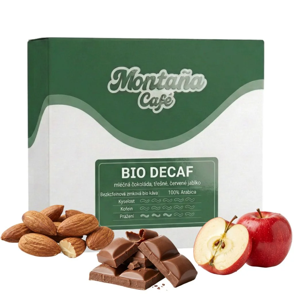 Montaña Café Bio Decaf bezkofeinová zrnková káva 250 g