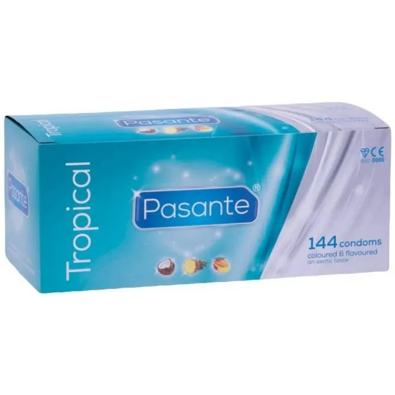 Pasante Tropical – ochucené latexové kondomy (144 ks)