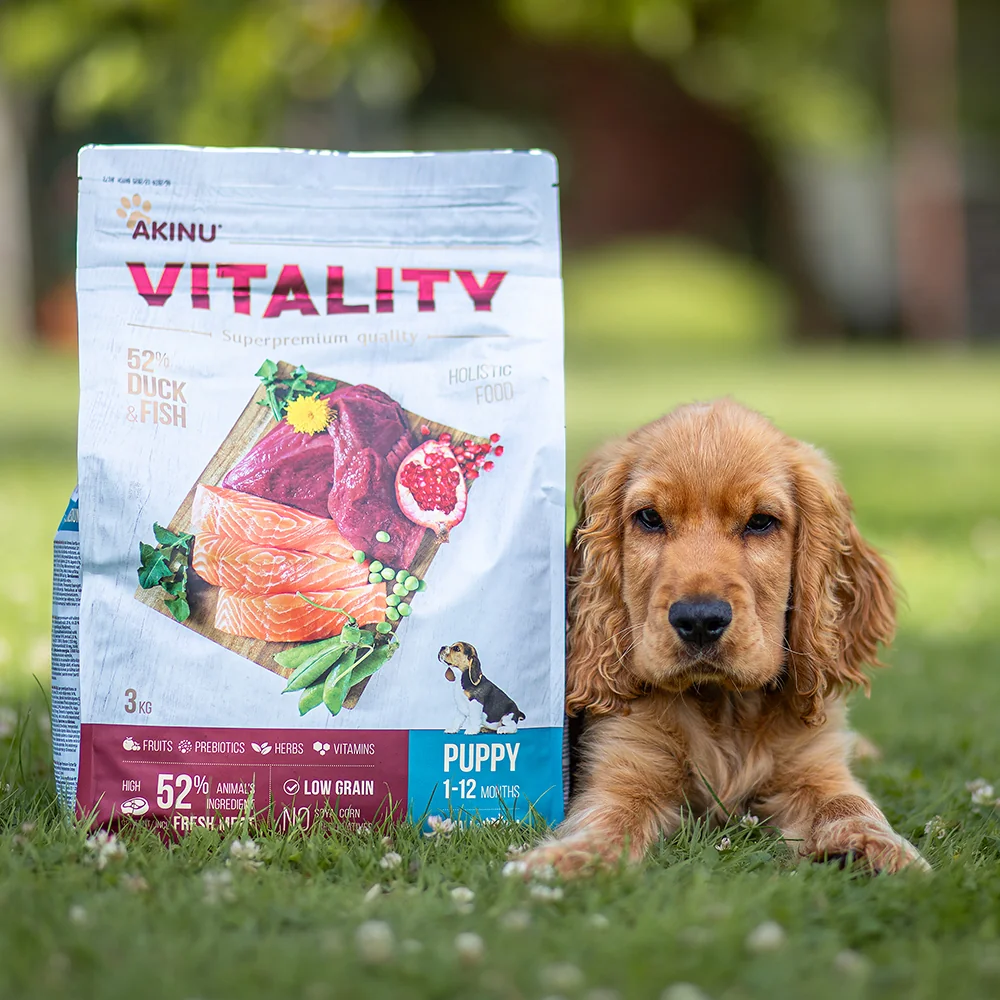 Akinu VITALITY kachní & rybí granule pro malá střední štěňata 3 kg