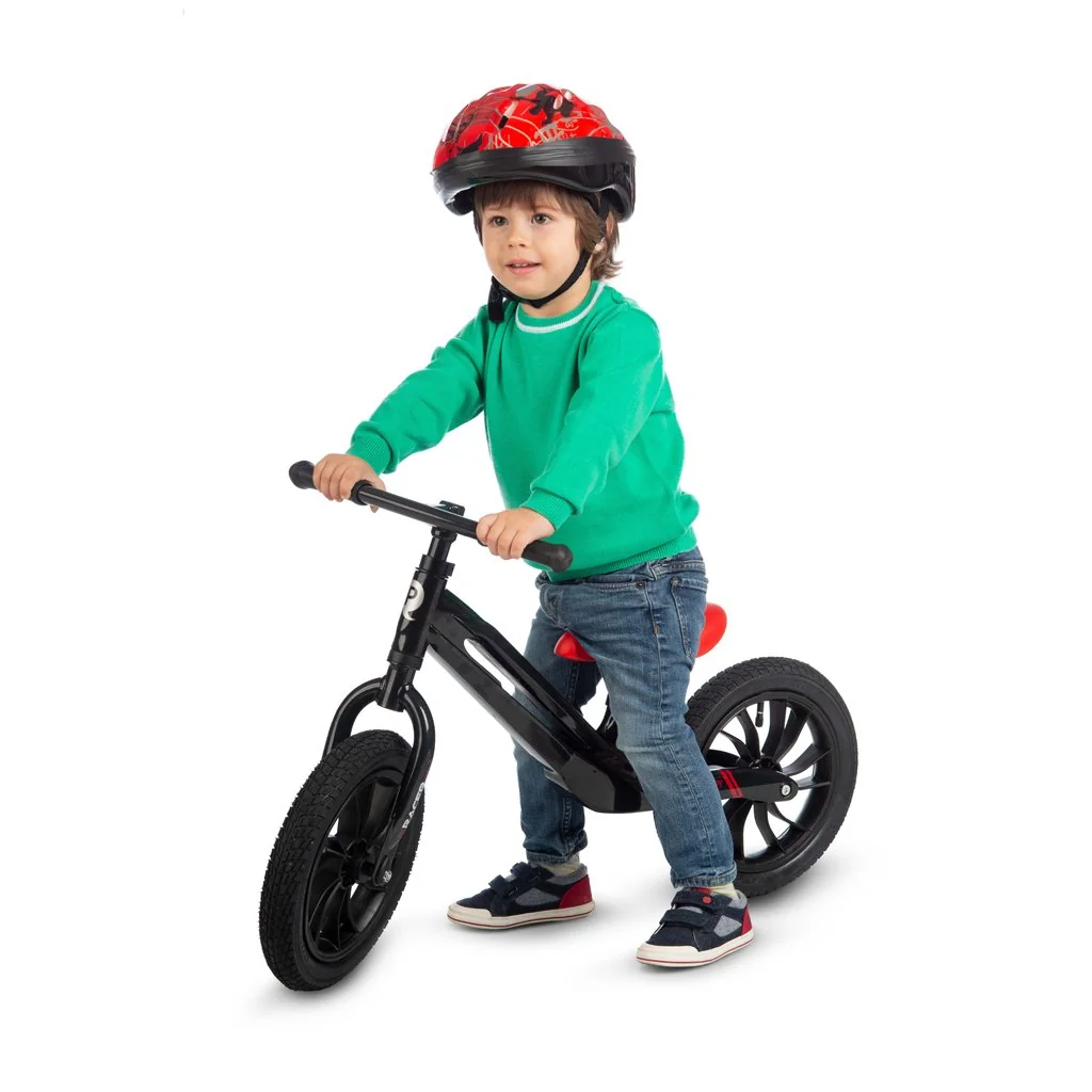 QPlay Odrážedlo Racer air (Titanium) Black/ Red, věk 3 - 6 let, do 30 kg
