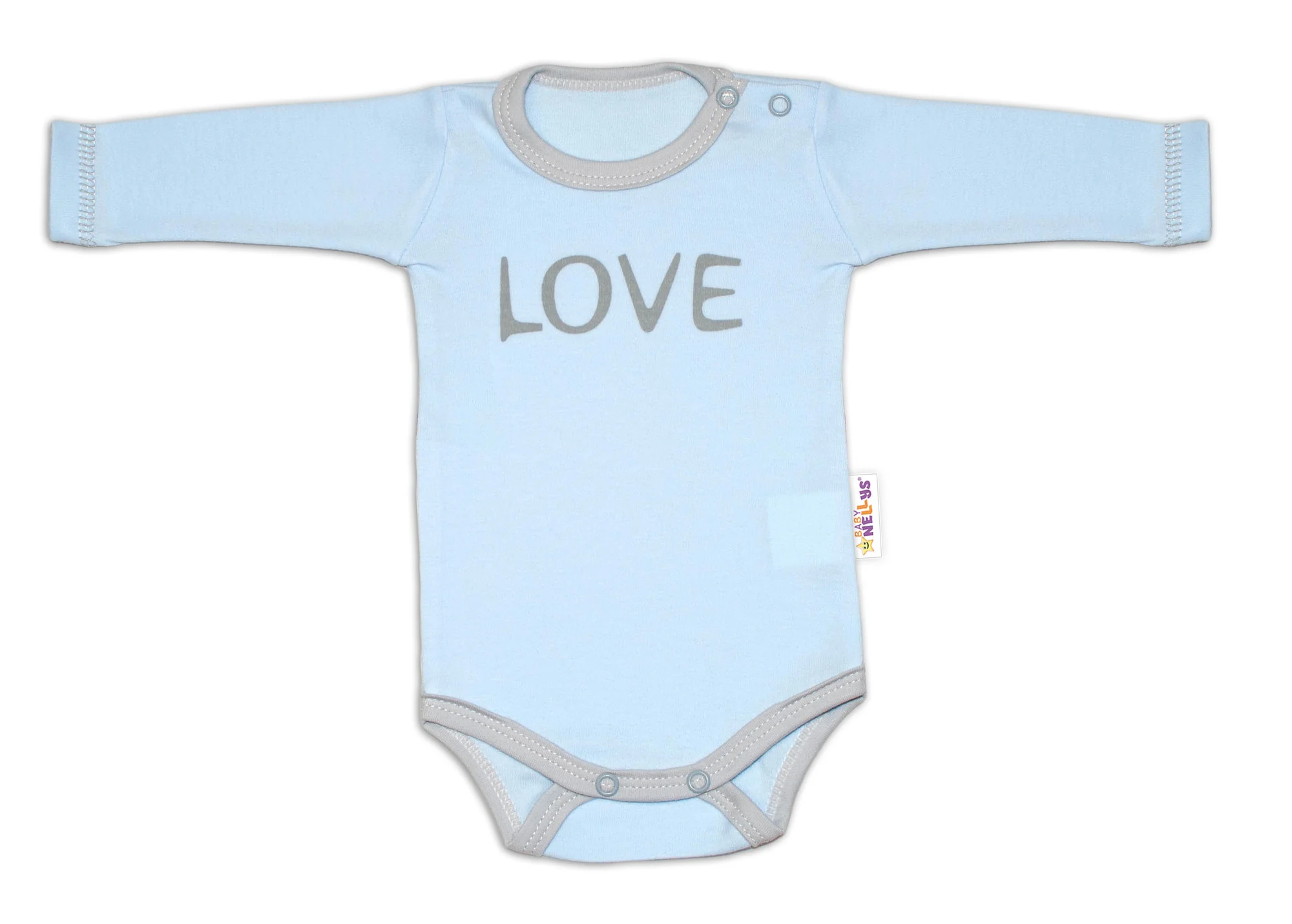 Baby Nellys Body dlouhý rukáv Love - modré vel. 56
