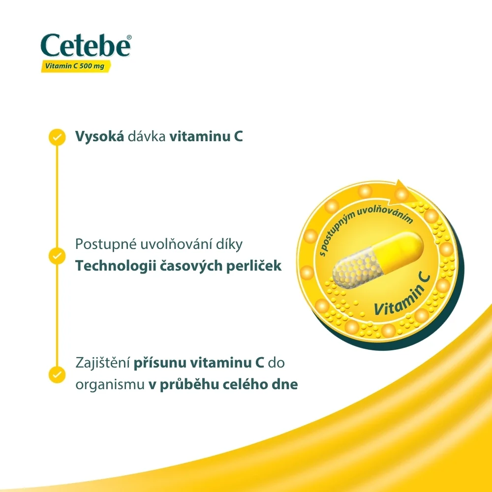 Cetebe Vitamin C 500 mg s postupným uvolňováním 60 kapslí