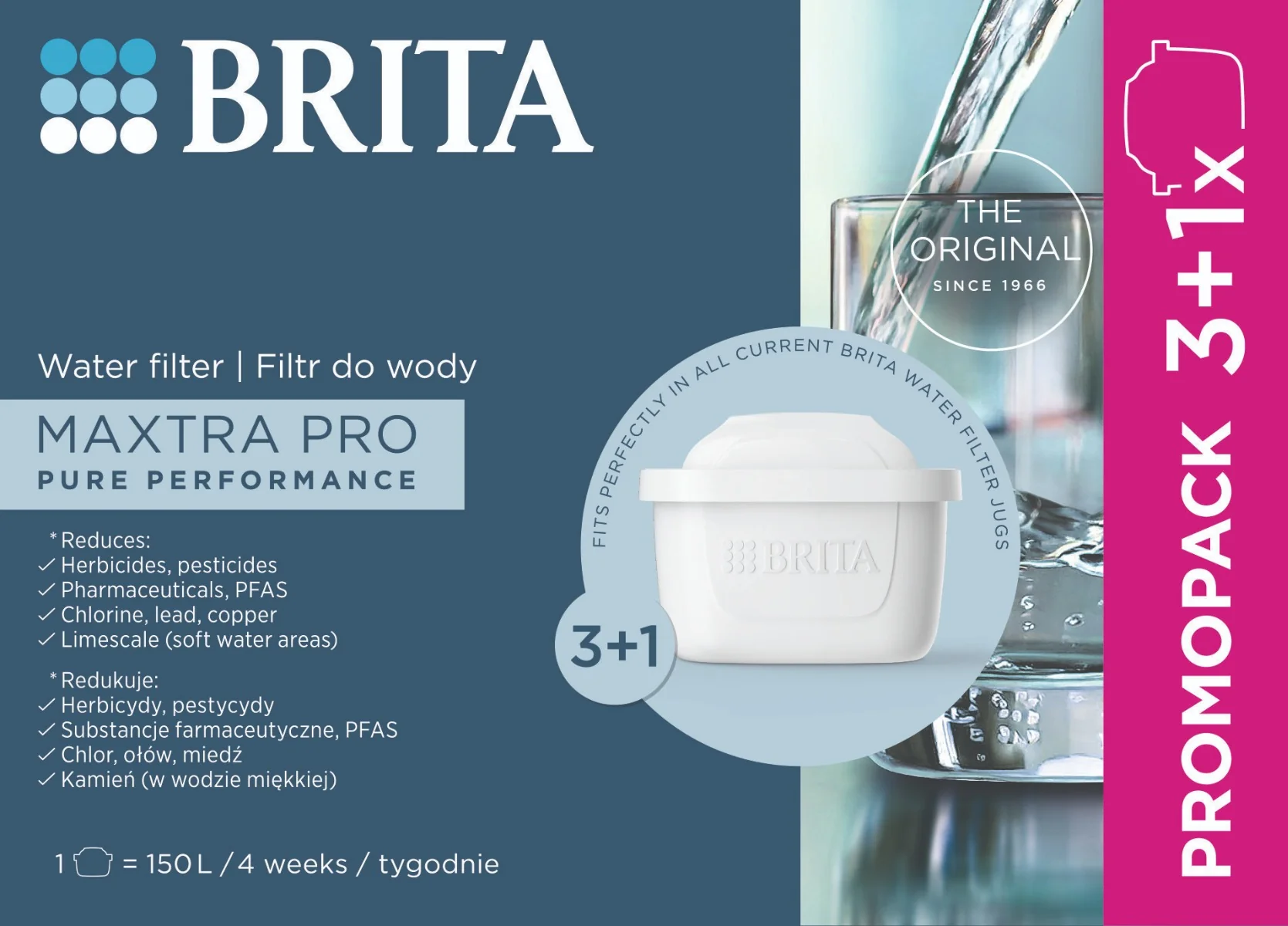 BRITA MAXTRAPro Pure Performance náhradní filtry 3+1 ks
